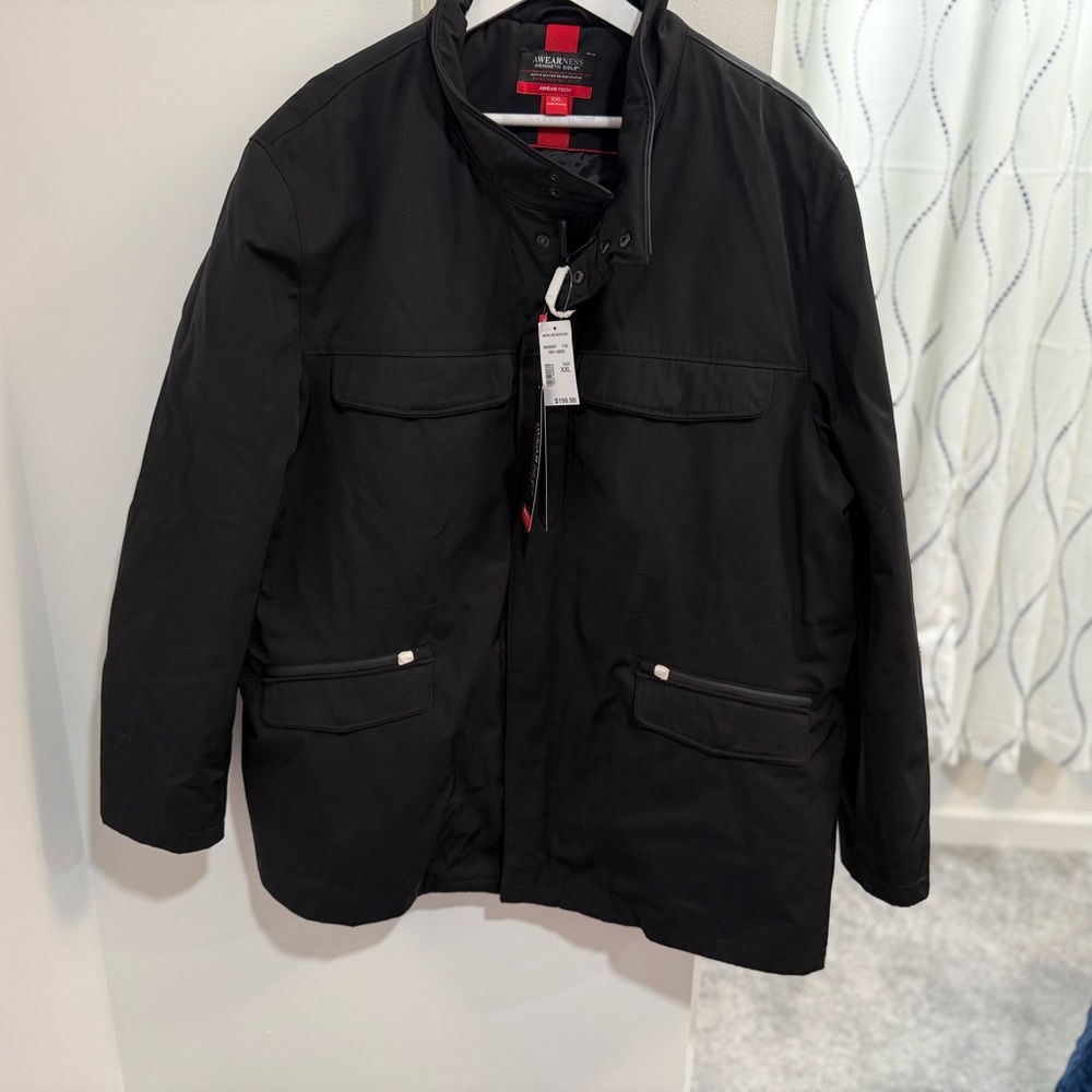 Kenneth Cole Weatherproof Men's Black Military Jacket